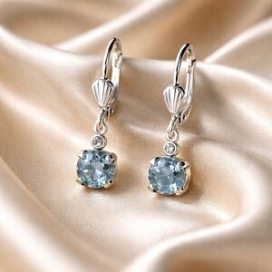 Elegant Silver and Blue Gemstone Earrings